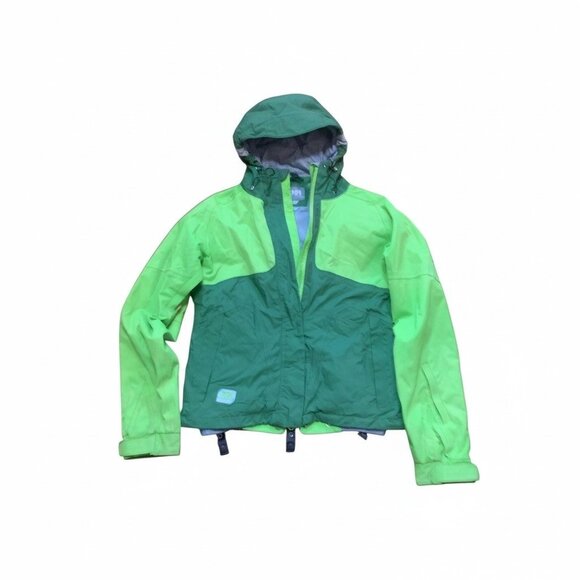 Helly Hansen Helly Tech Waterproof Outdoor Jacket Hood Green Dual-Tone Size XS - Picture 15 of 16